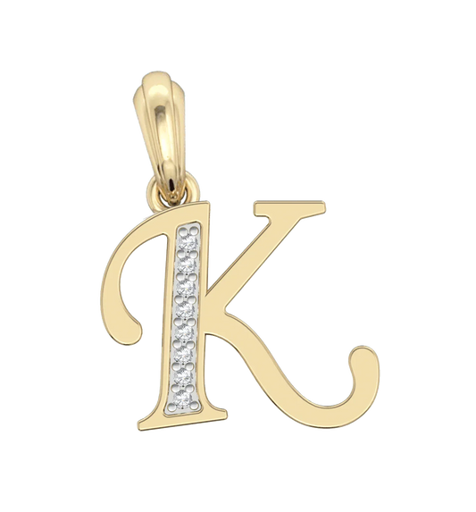 Gold Alphabet K charm - Jewelslane
