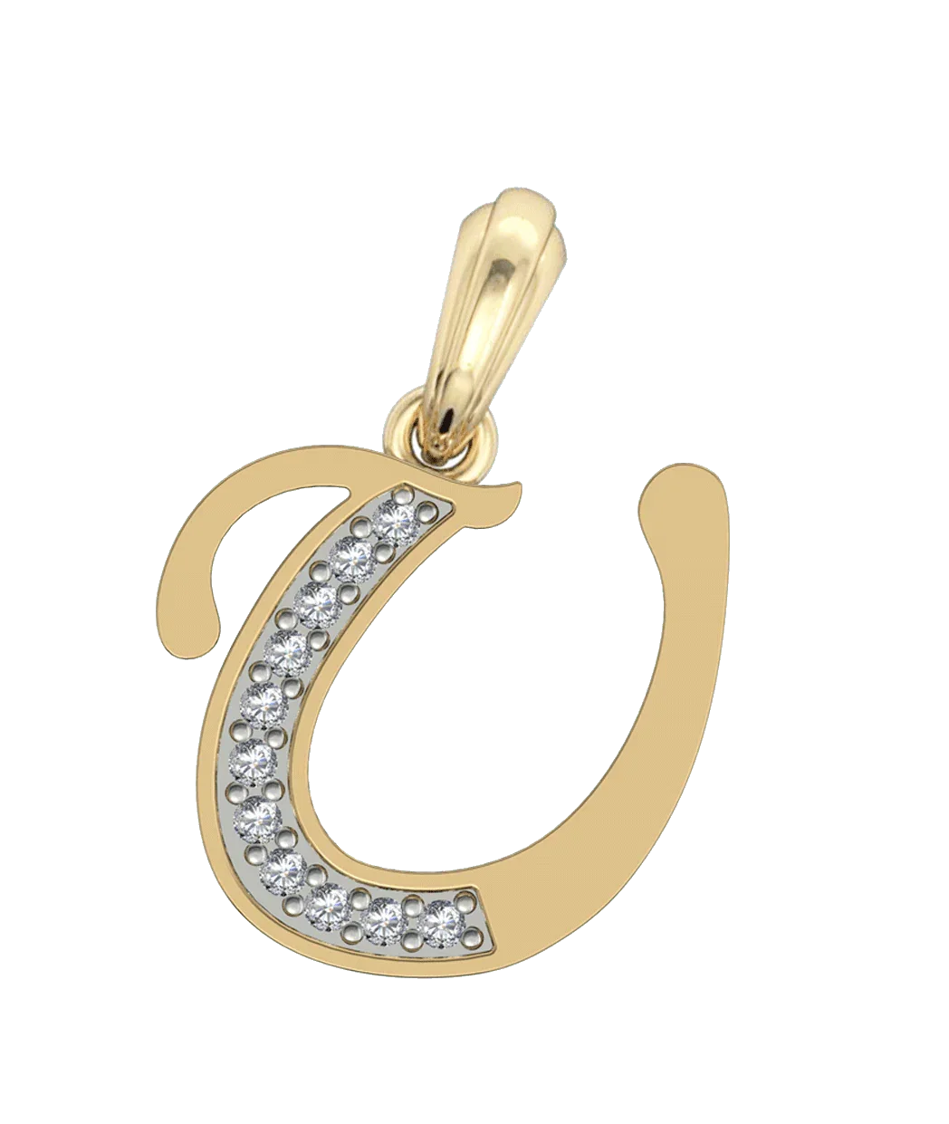 Gold Alphabet U charm - Jewelslane