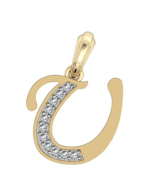 Gold Alphabet U charm - Jewelslane