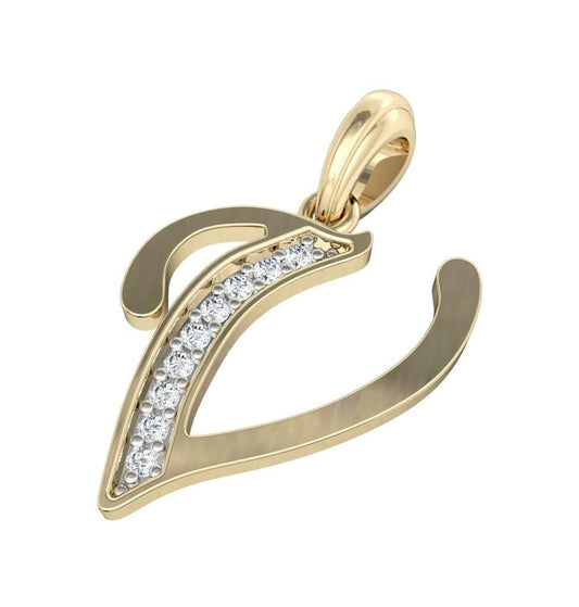 Gold Alphabet V charm - Jewelslane