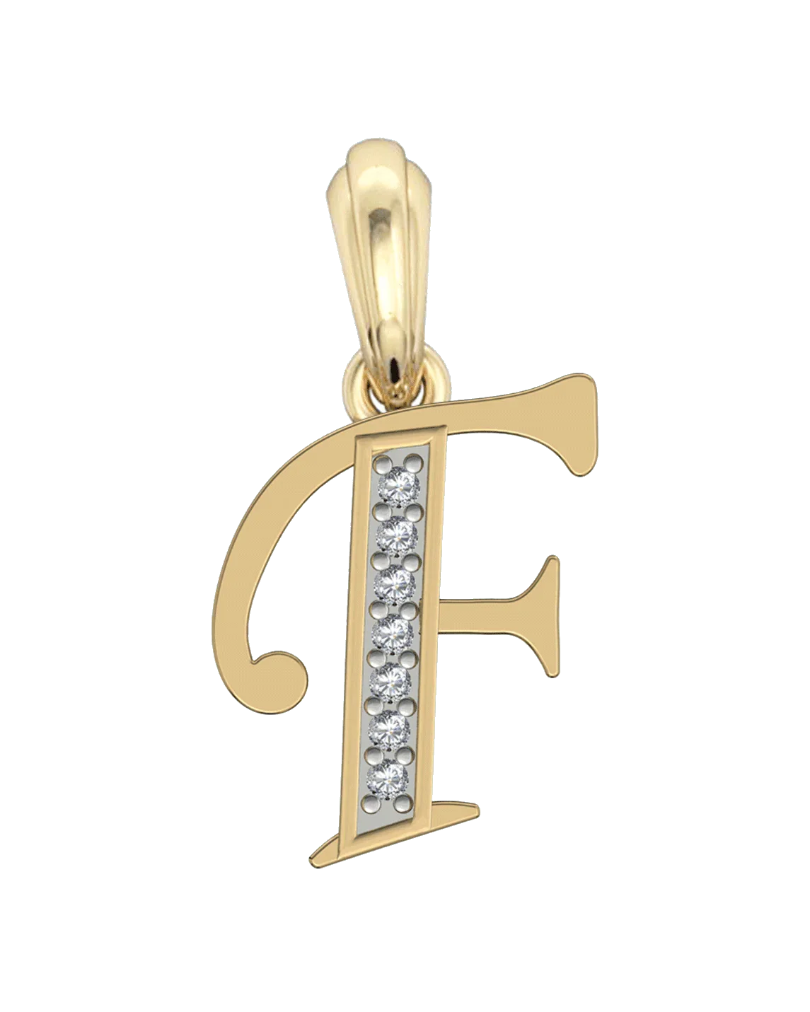 Gold Alphabet F charm - Jewelslane