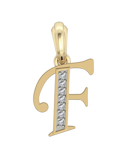 Gold Alphabet F charm - Jewelslane
