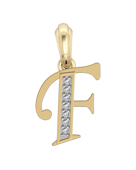 Gold Alphabet F charm - Jewelslane