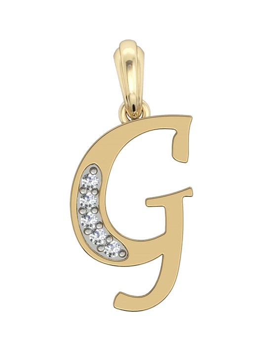 Gold Alphabet G charm - Jewelslane