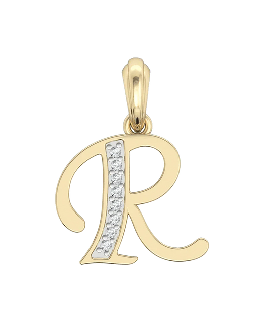Gold Alphabet R charm - Jewelslane