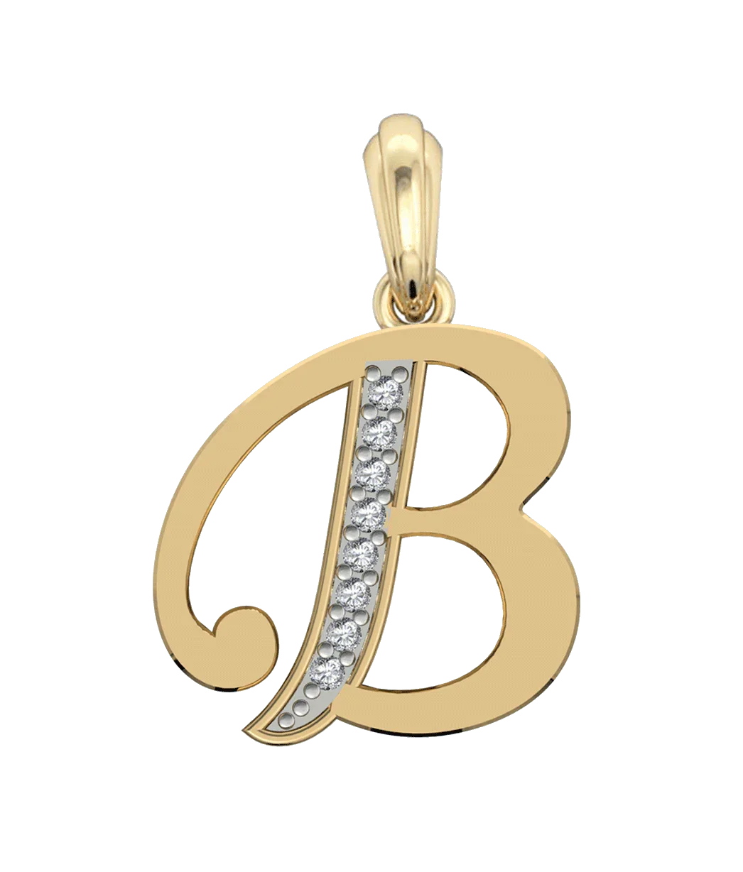 Gold Alphabet B charm - Jewelslane