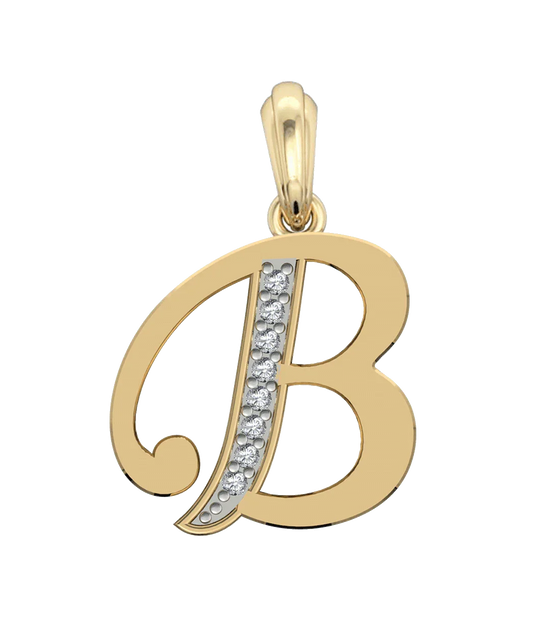 Gold Alphabet B charm - Jewelslane