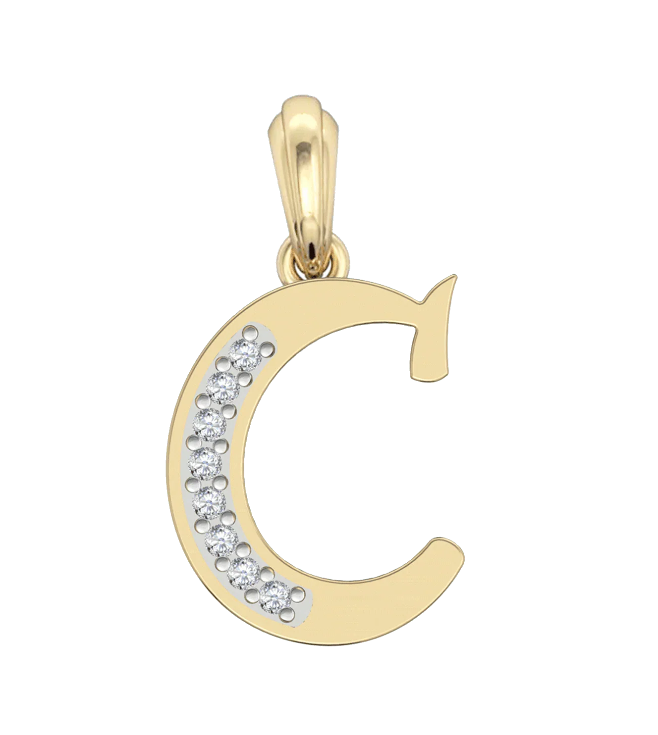 Gold Alphabet C charm - Jewelslane