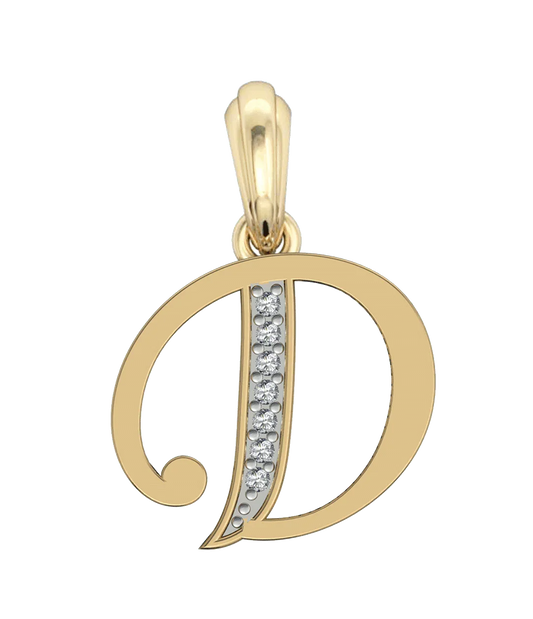 Gold Alphabet D charm - Jewelslane