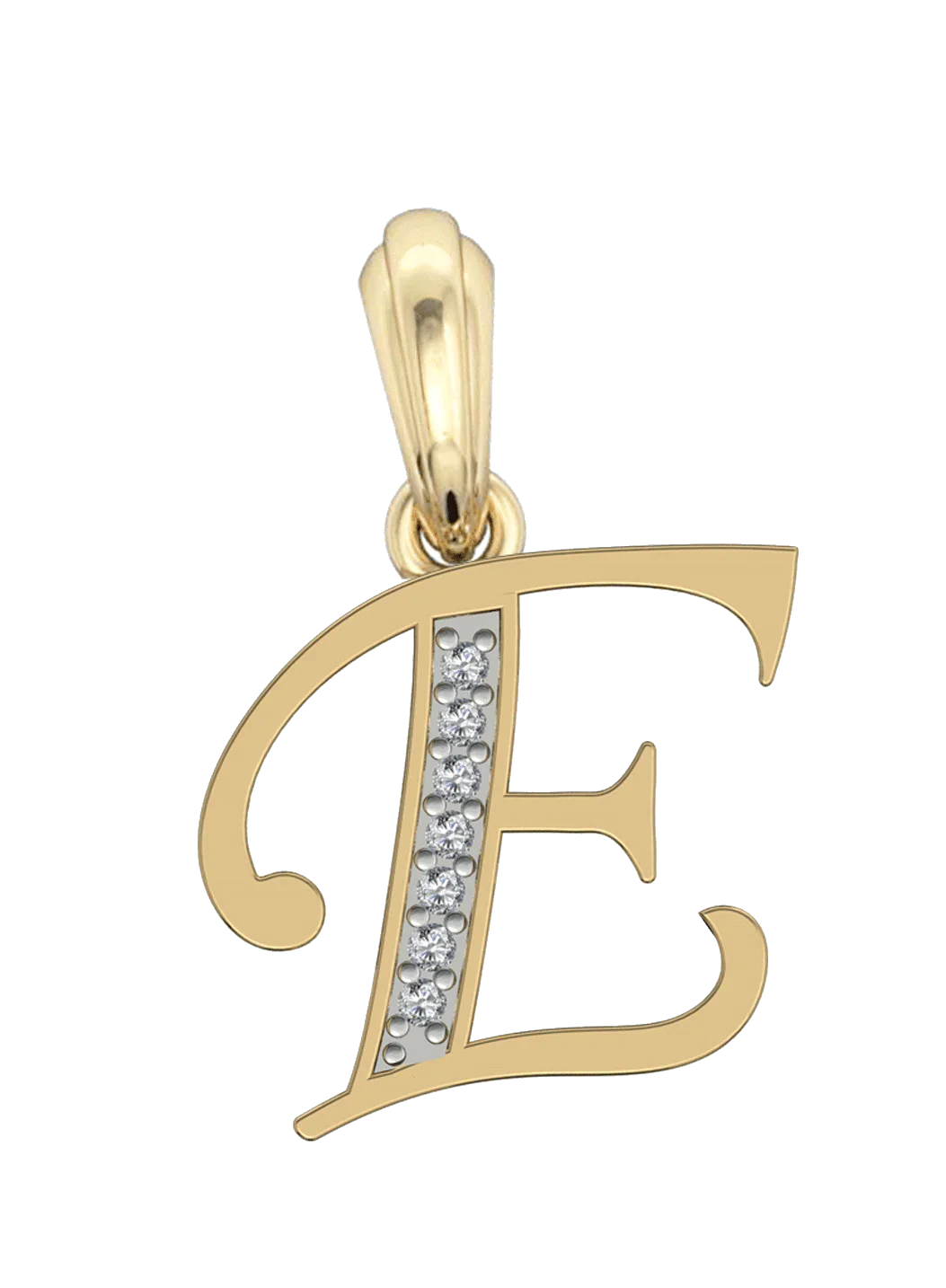 Gold Alphabet E charm - Jewelslane