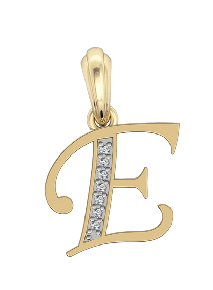 Gold Alphabet E charm - Jewelslane