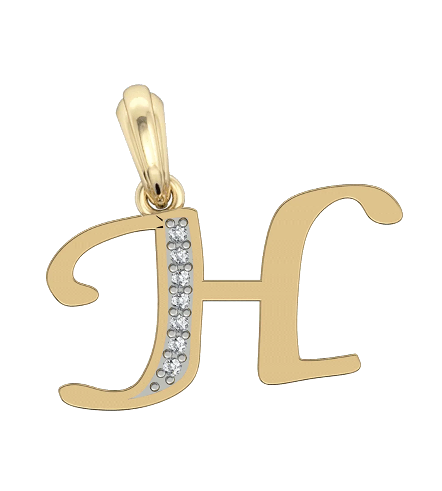 Gold Alphabet H charm - Jewelslane