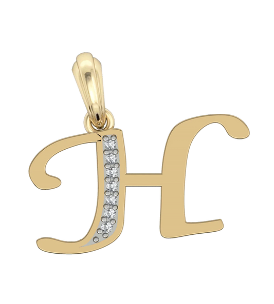 Gold Alphabet H charm - Jewelslane