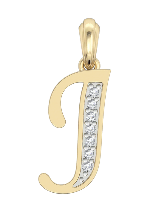 Gold Alphabet J charm - Jewelslane