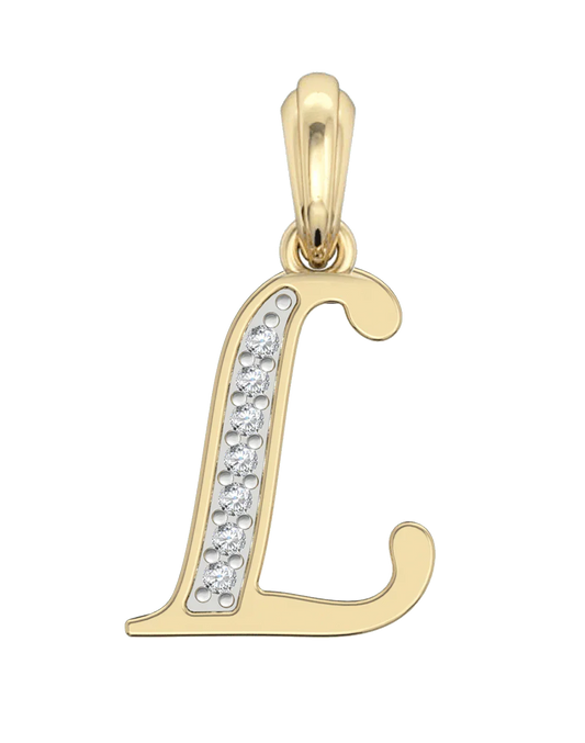 Gold Alphabet L charm - Jewelslane