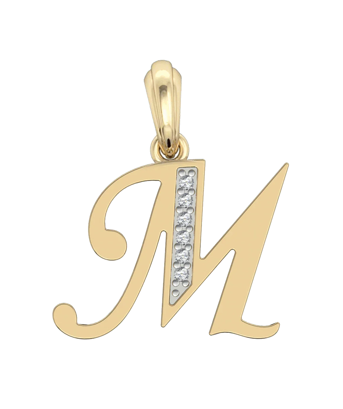 Gold Alphabet M charm - Jewelslane
