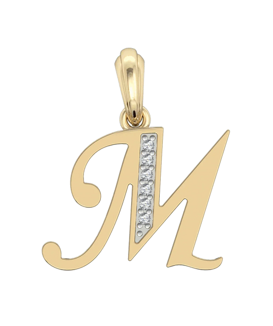 Gold Alphabet M charm - Jewelslane