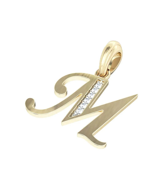 Gold Alphabet M charm - Jewelslane