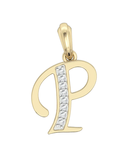 Gold Alphabet P charm - Jewelslane