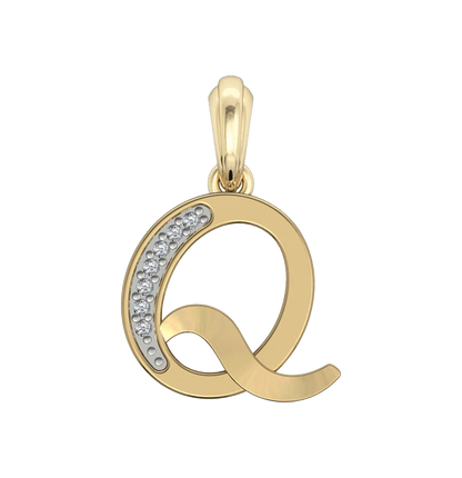 Gold Alphabet Q charm - Jewelslane
