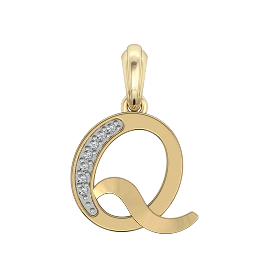 Gold Alphabet Q charm - Jewelslane