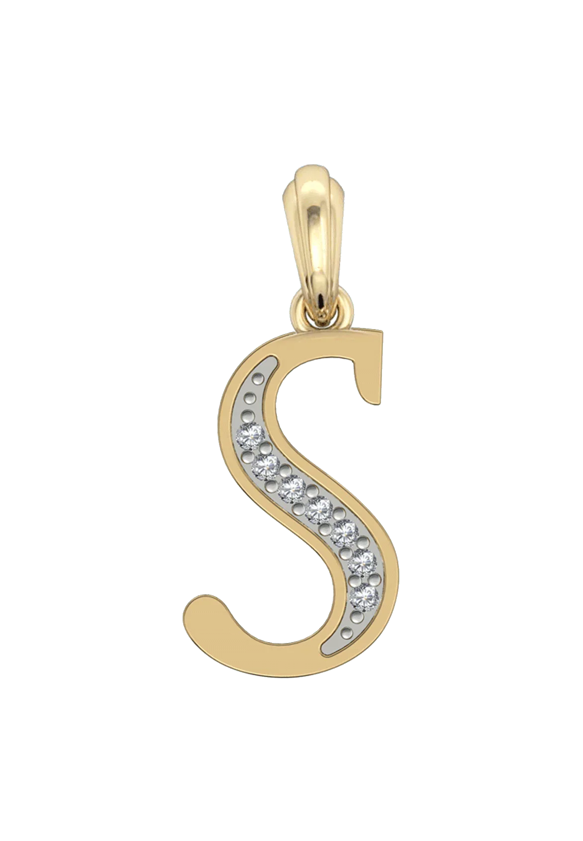 Gold Alphabet S charm - Jewelslane