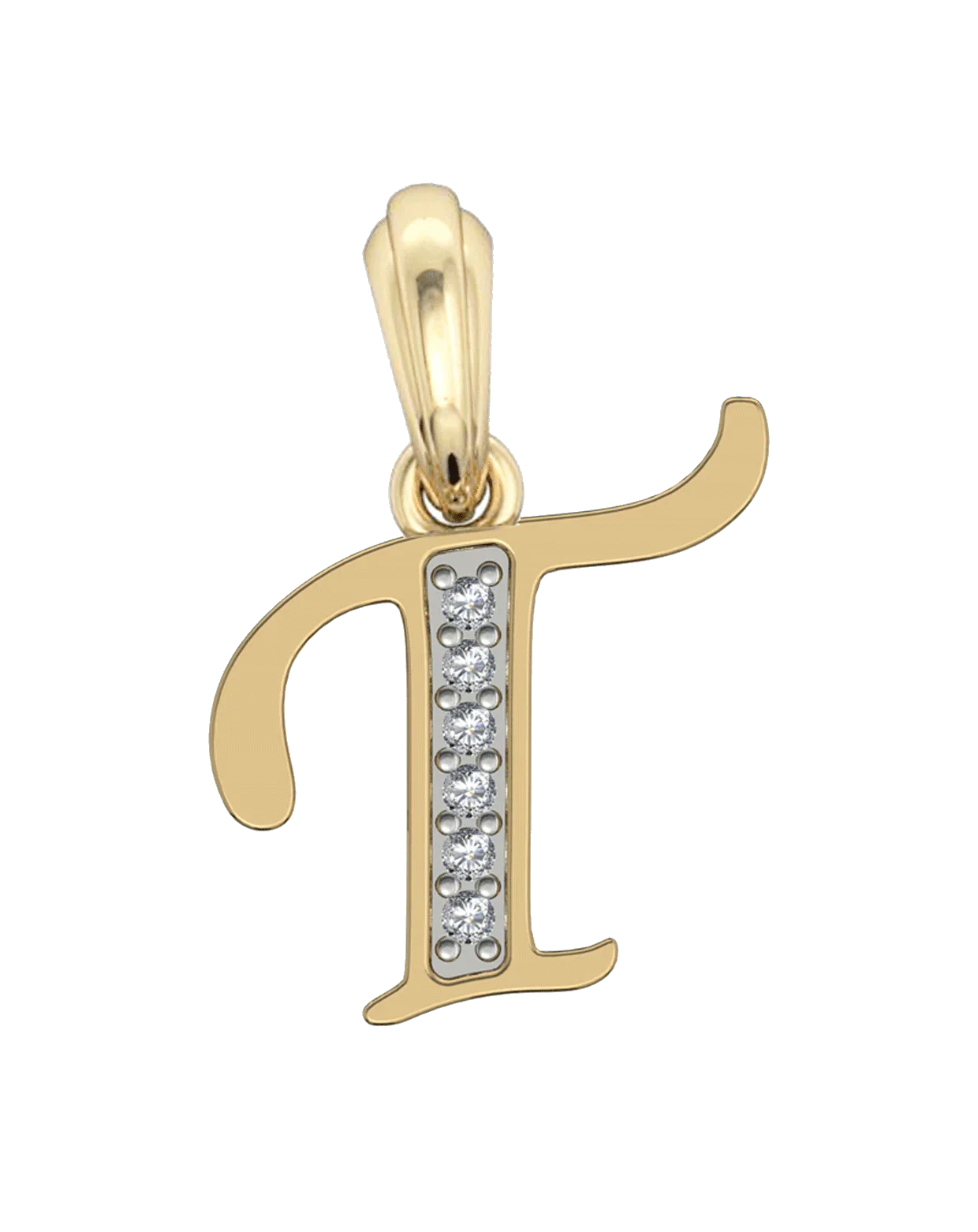 Gold Alphabet T charm - Jewelslane