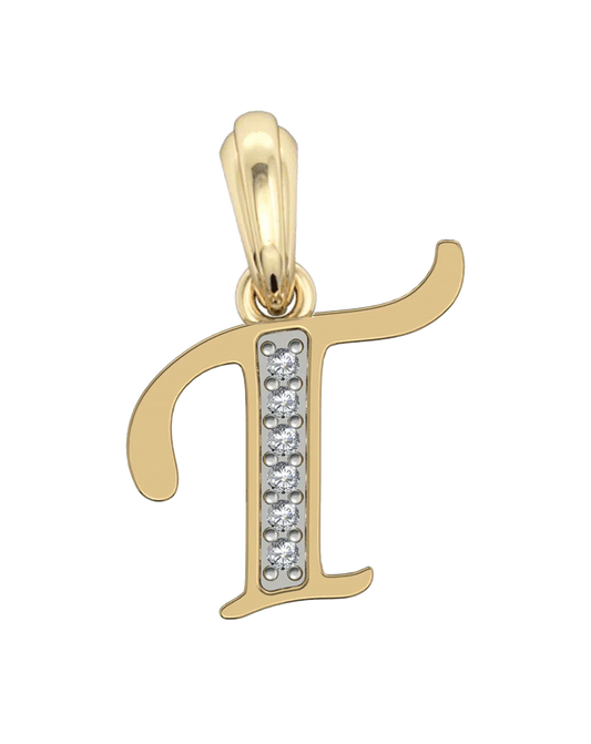 Gold Alphabet T charm - Jewelslane