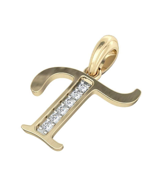 Gold Alphabet T charm - Jewelslane