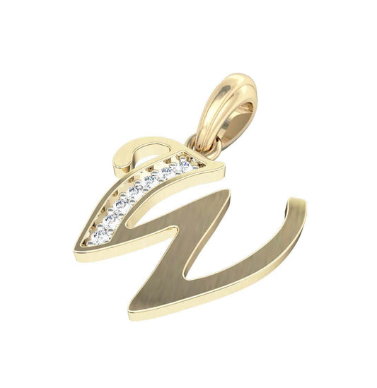 Gold Alphabet W charm - Jewelslane
