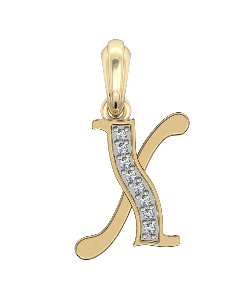 Gold Alphabet X charm - Jewelslane