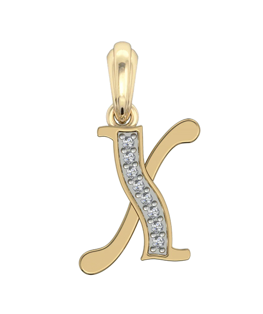Gold Alphabet X charm - Jewelslane