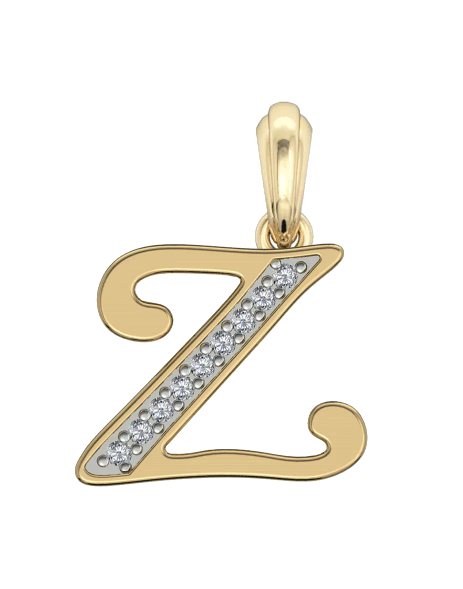 Gold Alphabet Z charm - Jewelslane