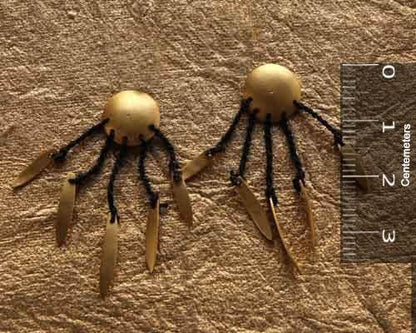 Gold Earrings with Brushed Look - Jewelslane