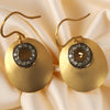 Gold Earrings with Diamonds in Oxidised Look - Jewelslane
