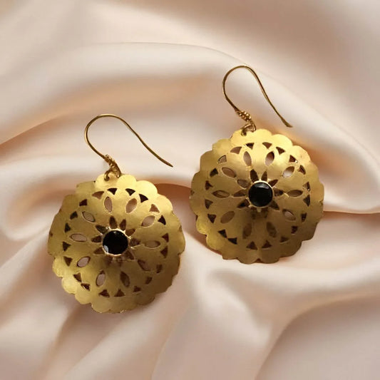 Gold Earrings with Smokey - Jewelslane
