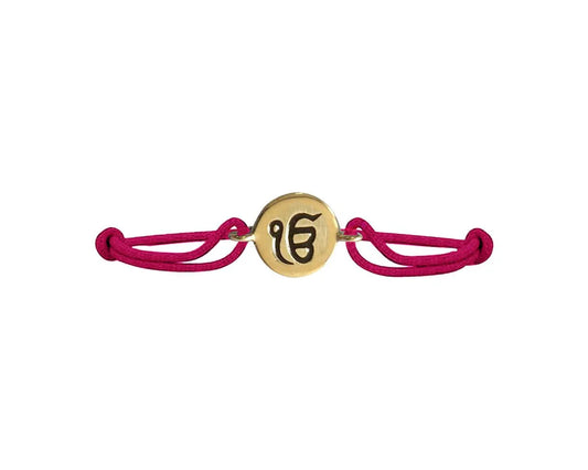 Authentic 14k hallmarked gold Ik Onkaar Rakhi Bracelet - Jewelslane
