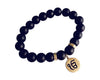 Gold Ik onkar bracelet in 14k on onyx beads - Jewelslane