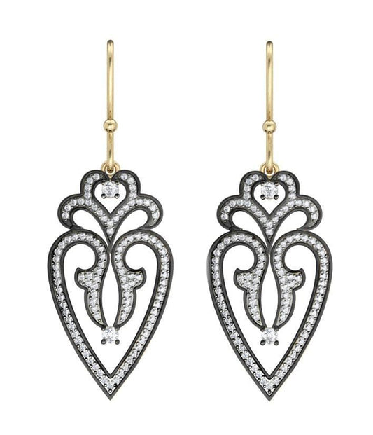 Gold & silver Victorian style earring - Jewelslane