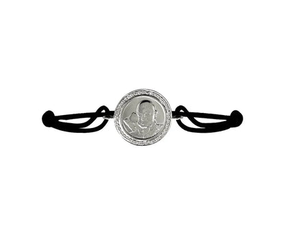 Auspicious Guruji Swaroop Bracelet in Silver with Diamonds - Jewelslane