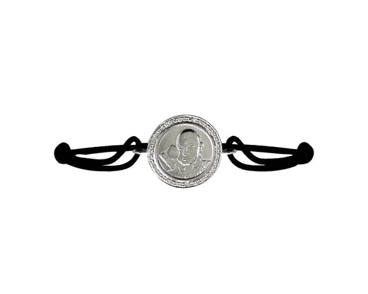 Auspicious Guruji Swaroop Bracelet in Silver with Diamonds - Jewelslane