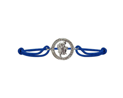 Hanuman Border Diamond Bracelet in Silver with 27 Diamonds - Jewelslane