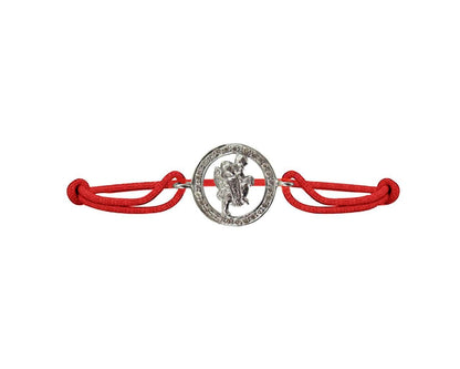 Hanuman Border Diamond Bracelet in Silver with 27 Diamonds - Jewelslane