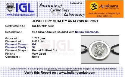 Hanuman Single Diamond Bracelet in Silver - Jewelslane