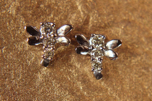 Diamond Earrings Dragonfly Design - Jewelslane