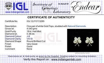 Diamond Butterfly Earring with Diamonds in White Gold - Jewelslane