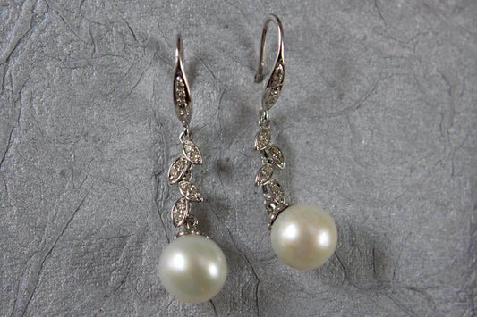 Pearl Drops with Diamonds - Jewelslane