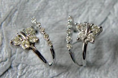 Diamond Butterflies Earing with Hoops - Jewelslane