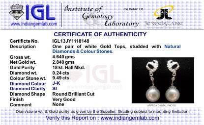Pearl Drop Earrings in White Gold - Jewelslane