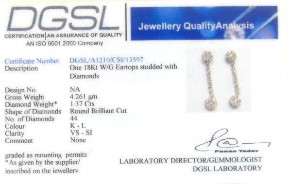 Diamond Double Cluster Hanging Earring - Jewelslane